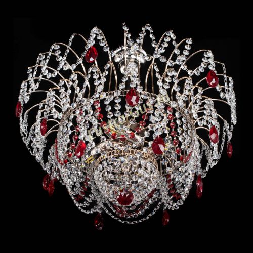 Люстра Агата № 2 - 4 лампы Красная в Симферополе Гусь Хрустальный