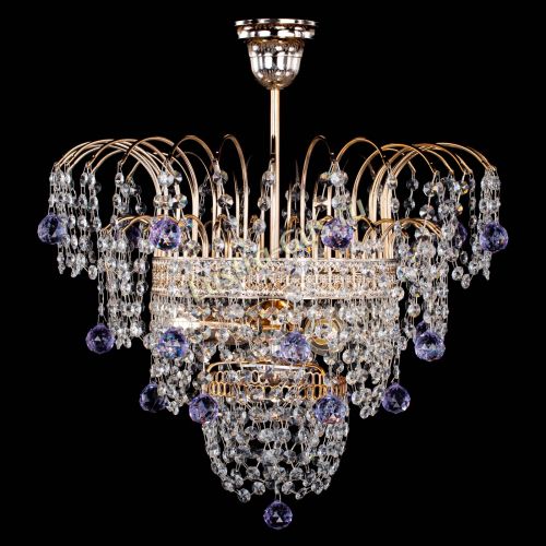 Люстра Агата Венеция №2 - 3 лампы фиолетовая в Симферополе Гусь Хрустальный