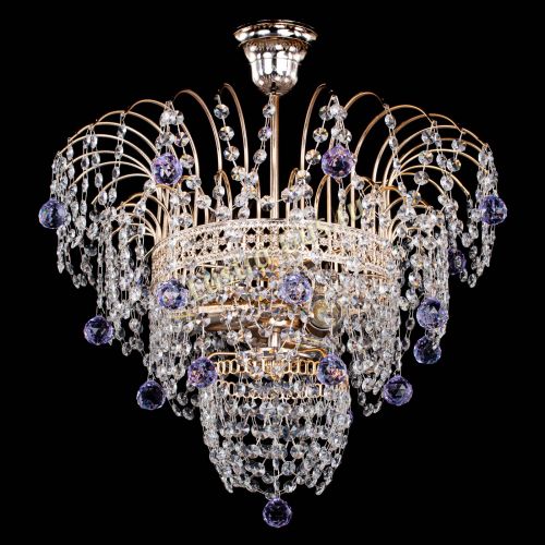 Люстра Агата Венеция №2 - 3 лампы фиолетовая в Симферополе Гусь Хрустальный