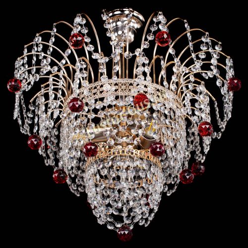 Люстра Агата Венеция №2 - 3 лампы красная в Симферополе Гусь Хрустальный