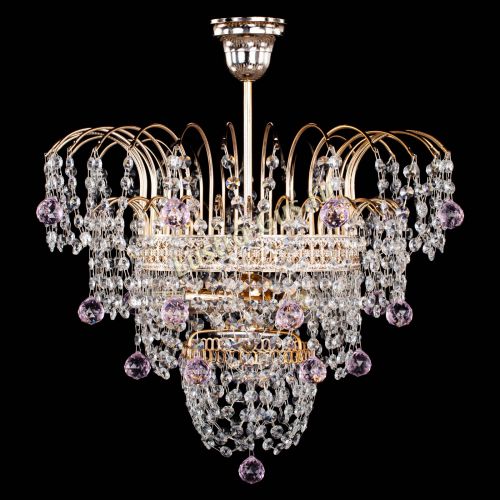 Люстра Агата Венеция №2 - 3 лампы розовая в Симферополе Гусь Хрустальный