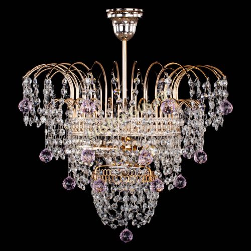 Люстра Агата Венеция №2 - 3 лампы розовая в Симферополе Гусь Хрустальный