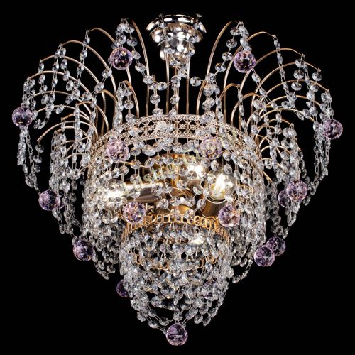 Люстра Агата Венеция №2 - 3 лампы розовая в Симферополе Гусь Хрустальный