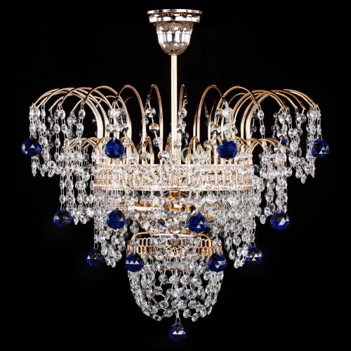 Люстра Агата Венеция №2 - 3 лампы синяя в Симферополе Гусь Хрустальный