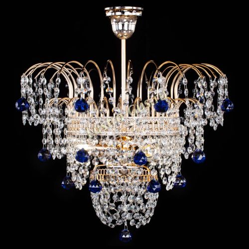 Люстра Агата Венеция №2 - 3 лампы синяя в Симферополе Гусь Хрустальный