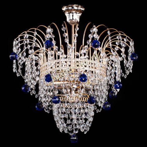 Люстра Агата Венеция №2 - 3 лампы синяя в Симферополе Гусь Хрустальный