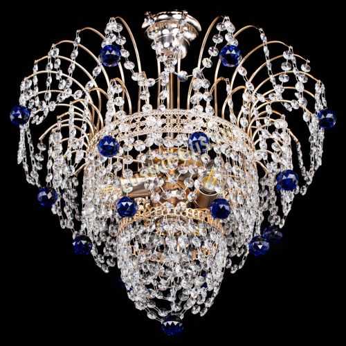 Люстра Агата Венеция №2 - 3 лампы синяя в Симферополе Гусь Хрустальный