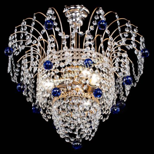 Люстра Агата Венеция №2 - 3 лампы синяя в Симферополе Гусь Хрустальный