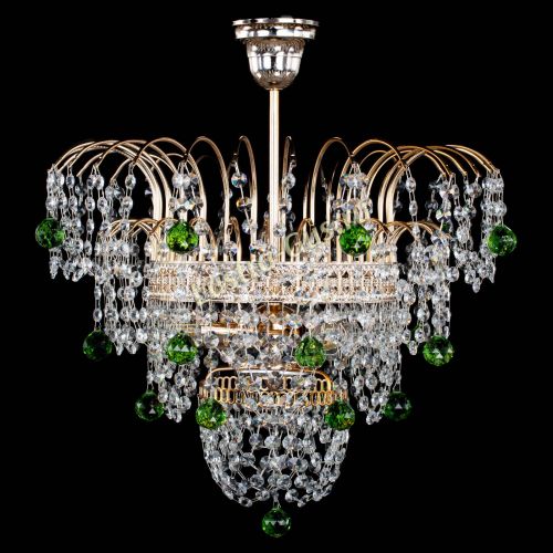 Люстра Агата Венеция №2 - 3 лампы зеленая в Симферополе Гусь Хрустальный