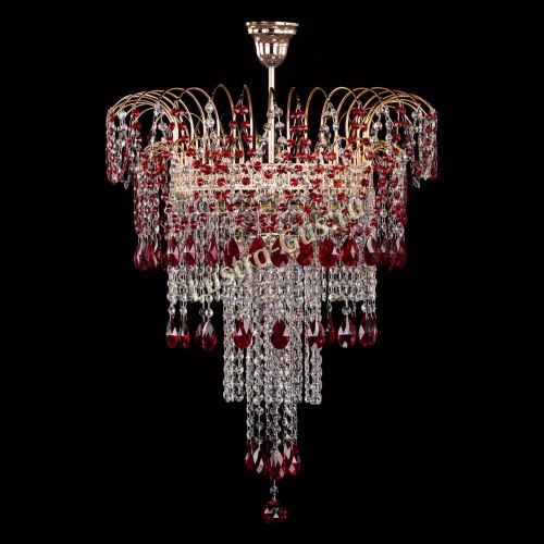 Люстра Агата Венеция №4 длинная Красная в Симферополе Гусь Хрустальный