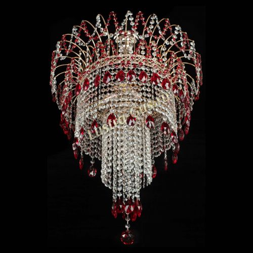 Люстра Агата Венеция №4 длинная Красная в Симферополе Гусь Хрустальный