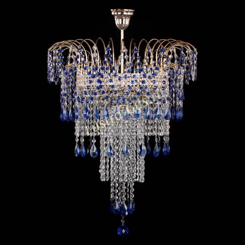Люстра Агата Венеция №4 длинная Синяя в Симферополе Гусь Хрустальный