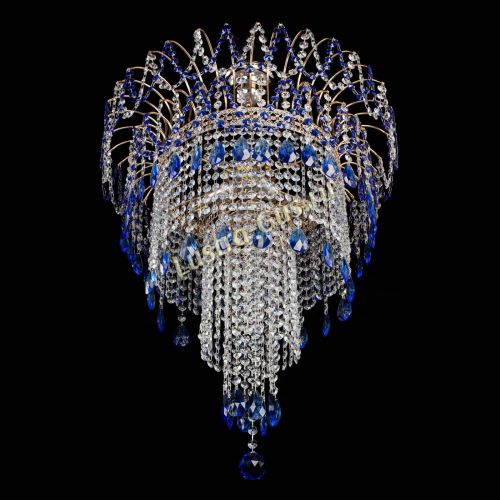 Люстра Агата Венеция №4 длинная Синяя в Симферополе Гусь Хрустальный