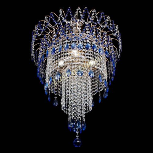 Люстра Агата Венеция №4 длинная Синяя в Симферополе Гусь Хрустальный