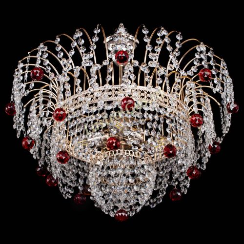 Люстра Агата Венеция №4 шар красная в Симферополе Гусь Хрустальный