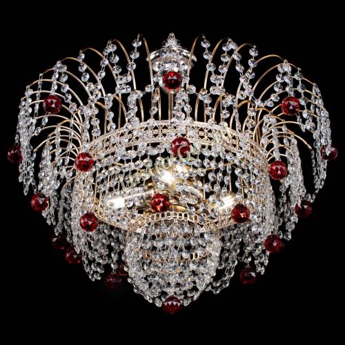 Люстра Агата Венеция №4 шар красная в Симферополе Гусь Хрустальный