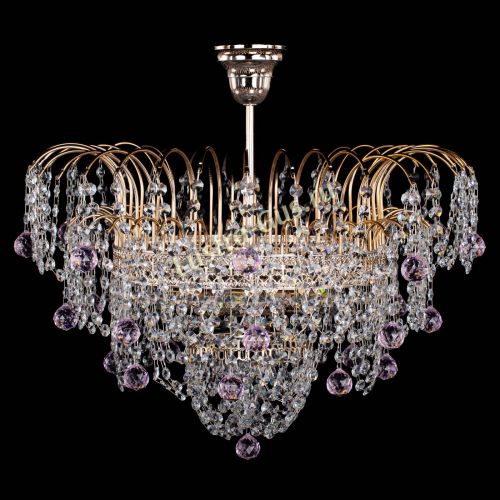 Люстра Агата Венеция №4 шар розовая в Симферополе Гусь Хрустальный