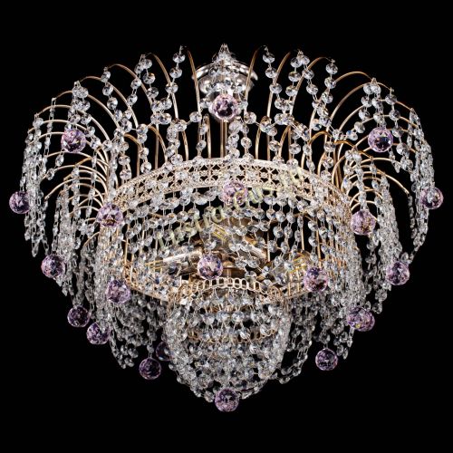 Люстра Агата Венеция №4 шар розовая в Симферополе Гусь Хрустальный