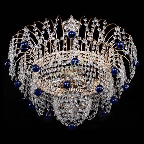 Люстра Агата Венеция №4 шар синяя в Симферополе Гусь Хрустальный