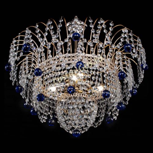 Люстра Агата Венеция №4 шар синяя в Симферополе Гусь Хрустальный
