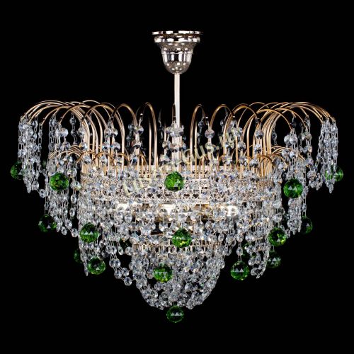 Люстра Агата Венеция №4 шар зеленая в Симферополе Гусь Хрустальный