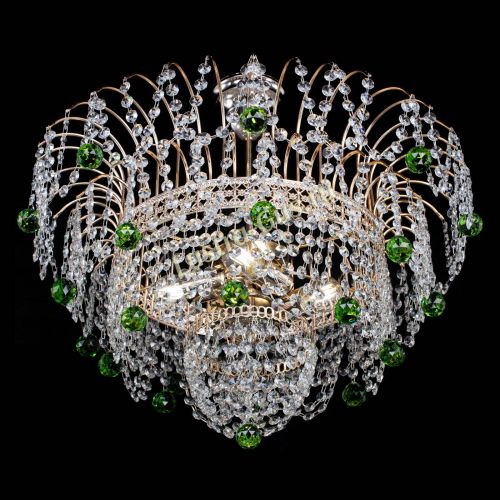 Люстра Агата Венеция №4 шар зеленая в Симферополе Гусь Хрустальный