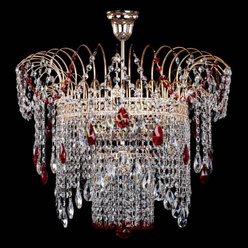 Люстра Агата Венеция №4 красная в Симферополе Гусь Хрустальный