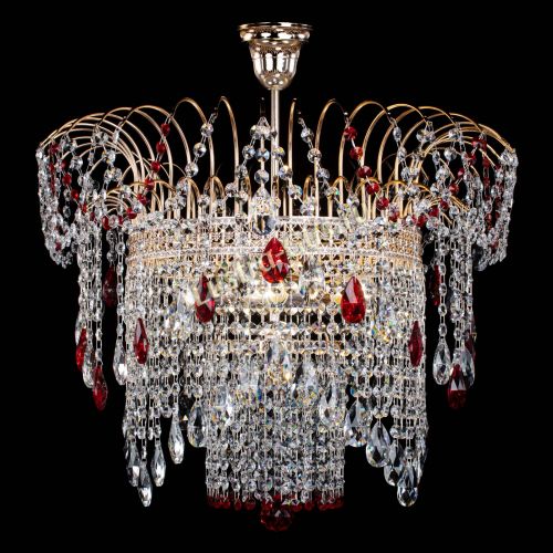 Люстра Агата Венеция №4 красная в Симферополе Гусь Хрустальный