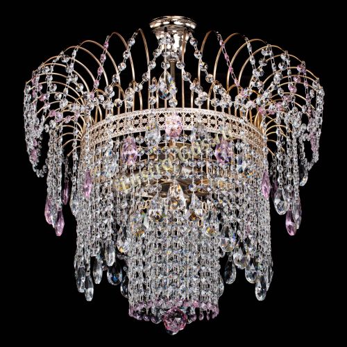 Люстра Агата Венеция №4 розовая в Симферополе Гусь Хрустальный