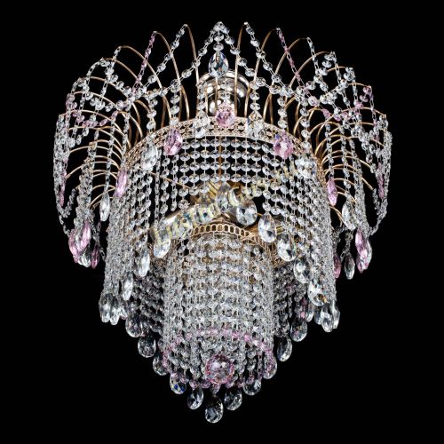 Люстра Агата Венеция №4 розовая в Симферополе Гусь Хрустальный