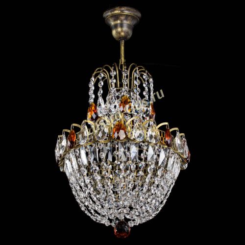 Люстра Астра №1 с подвесом под бронзу Чайная в Симферополе Гусь Хрустальный