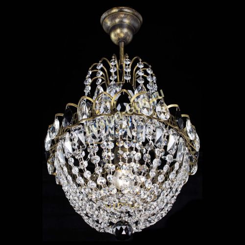 Люстра Астра №1 с подвесом под бронзу Черная в Симферополе Гусь Хрустальный