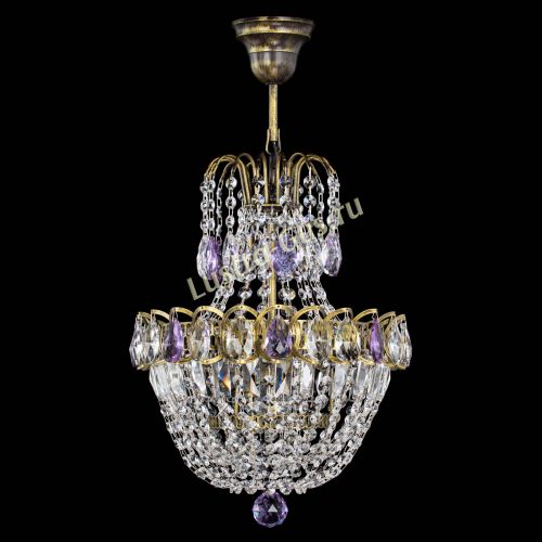 Люстра Астра №1 с подвесом под бронзу Фиолетоавя в Симферополе Гусь Хрустальный