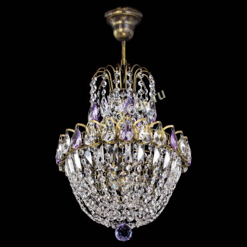 Люстра Астра №1 с подвесом под бронзу Фиолетоавя в Симферополе Гусь Хрустальный