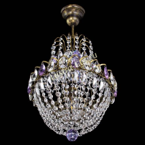 Люстра Астра №1 с подвесом под бронзу Фиолетоавя в Симферополе Гусь Хрустальный