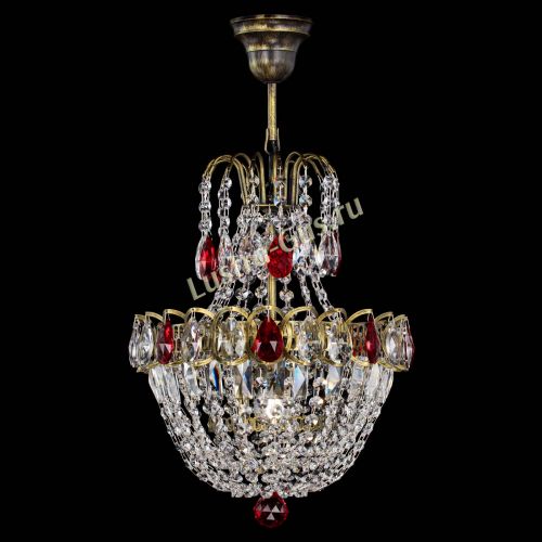 Люстра Астра №1 с подвесом под бронзу Красная в Симферополе Гусь Хрустальный