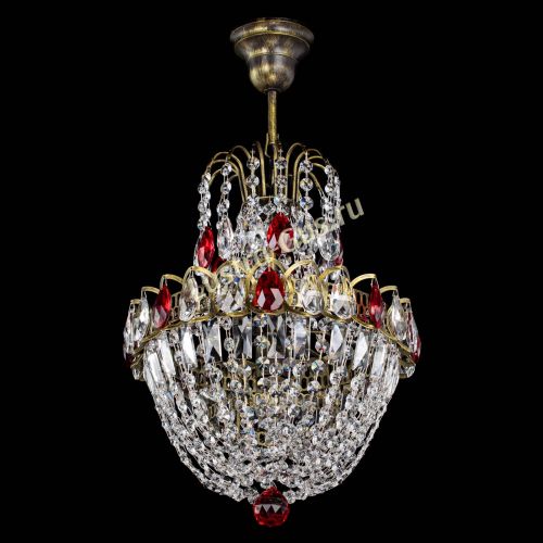 Люстра Астра №1 с подвесом под бронзу Красная в Симферополе Гусь Хрустальный