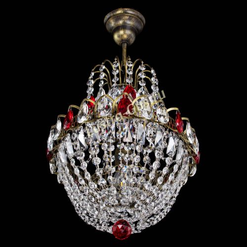 Люстра Астра №1 с подвесом под бронзу Красная в Симферополе Гусь Хрустальный