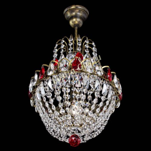 Люстра Астра №1 с подвесом под бронзу Красная в Симферополе Гусь Хрустальный