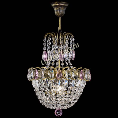 Люстра Астра №1 с подвесом под бронзу Розовая в Симферополе Гусь Хрустальный