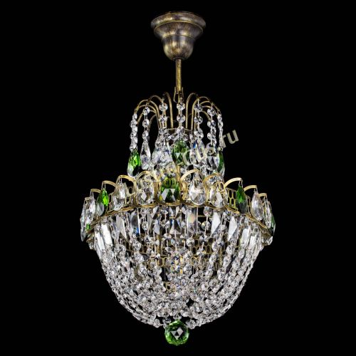 Люстра Астра №1 с подвесом под бронзу Зеленая в Симферополе Гусь Хрустальный