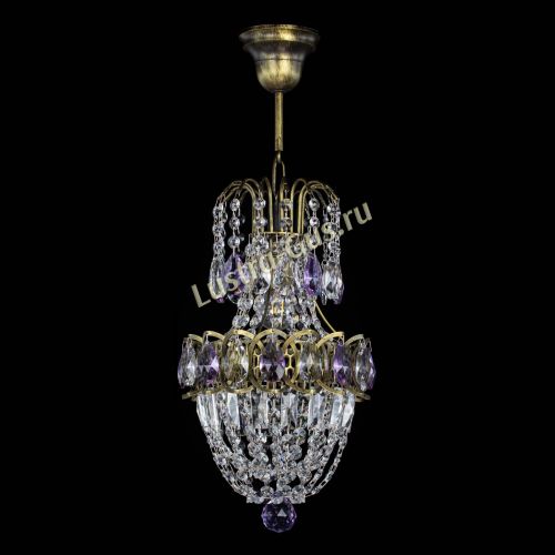 Люстра Астра №1 узкая фиолетовая под бронзу в Симферополе Гусь Хрустальный