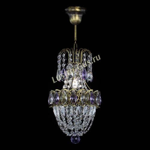 Люстра Астра №1 узкая фиолетовая под бронзу в Симферополе Гусь Хрустальный