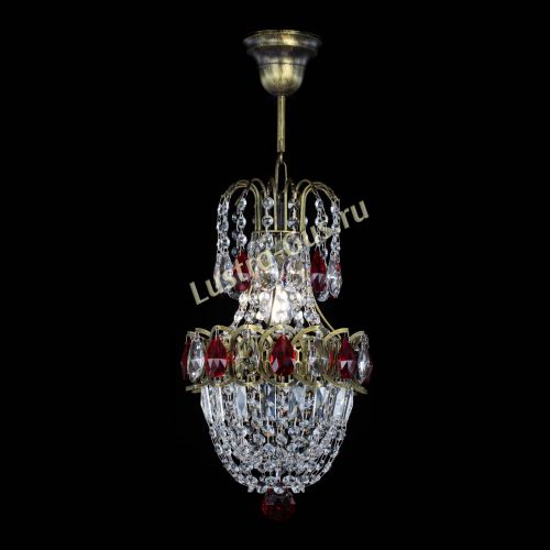 Люстра Астра №1 узкая красная под бронзу в Симферополе Гусь Хрустальный