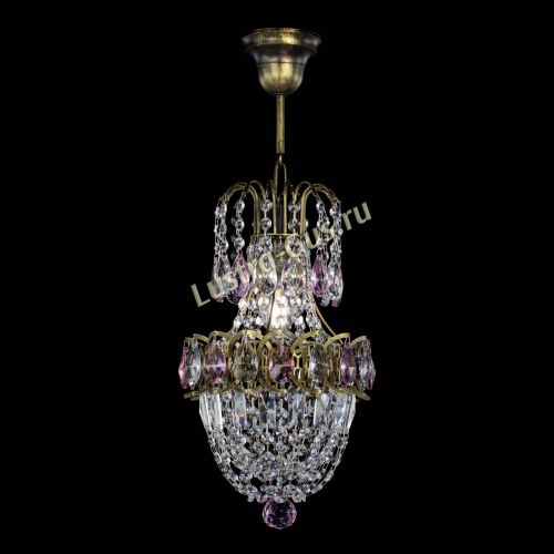 Люстра Астра №1 узкая розовая под бронзу в Симферополе Гусь Хрустальный