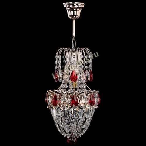 Люстра Астра №1 узкая красная в Симферополе Гусь Хрустальный