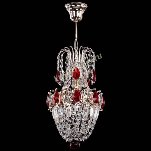 Люстра Астра №1 узкая красная в Симферополе Гусь Хрустальный