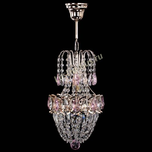 Люстра Астра №1 узкая розовая в Симферополе Гусь Хрустальный