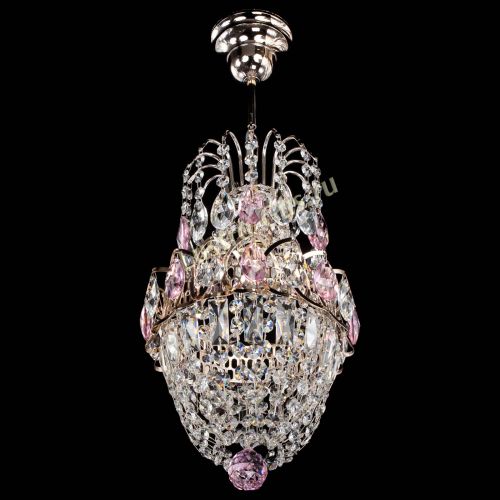 Люстра Астра №1 узкая розовая в Симферополе Гусь Хрустальный