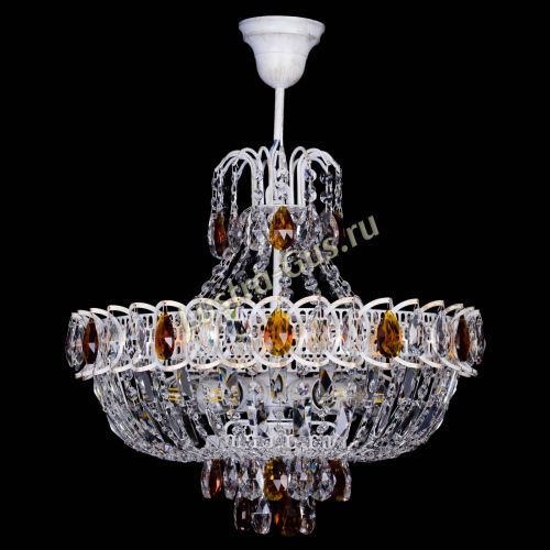 Люстра Астра Белая с подвесом чайная в Симферополе Гусь Хрустальный